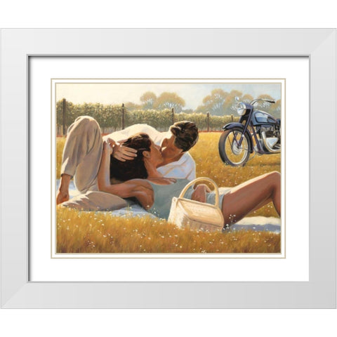 Picnic Snapshot White Modern Wood Framed Art Print with Double Matting by Sullivan, Myles
