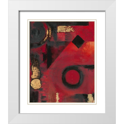 Red-Black Story White Modern Wood Framed Art Print with Double Matting by Sullivan, Myles