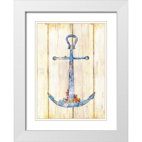 Stay Anchored White Modern Wood Framed Art Print with Double Matting by Escobedo, Mary