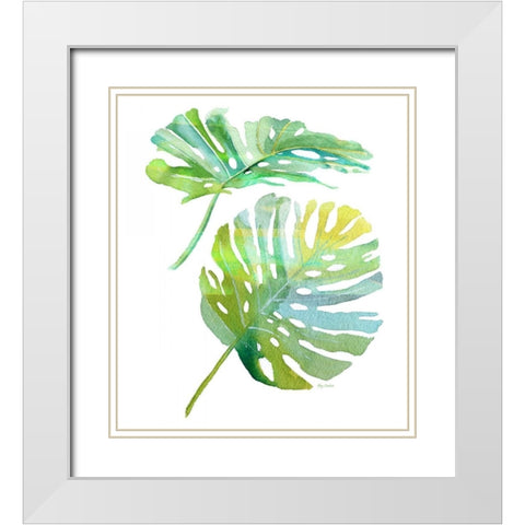 Watercolor Tropical 1 White Modern Wood Framed Art Print with Double Matting by Escobedo, Mary