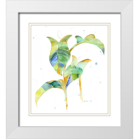 Watercolour Tropical 4 White Modern Wood Framed Art Print with Double Matting by Escobedo, Mary