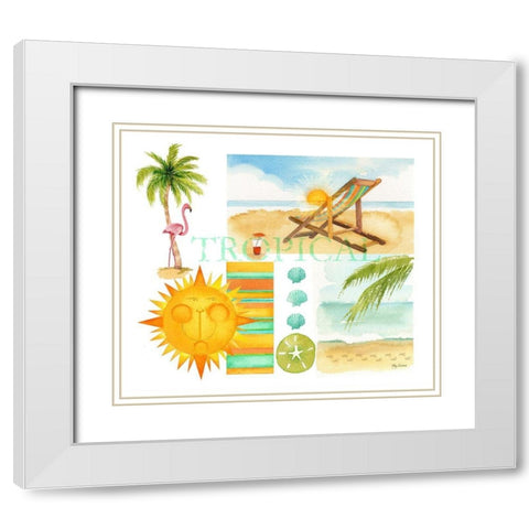 Tropical Sun White Modern Wood Framed Art Print with Double Matting by Escobedo, Mary