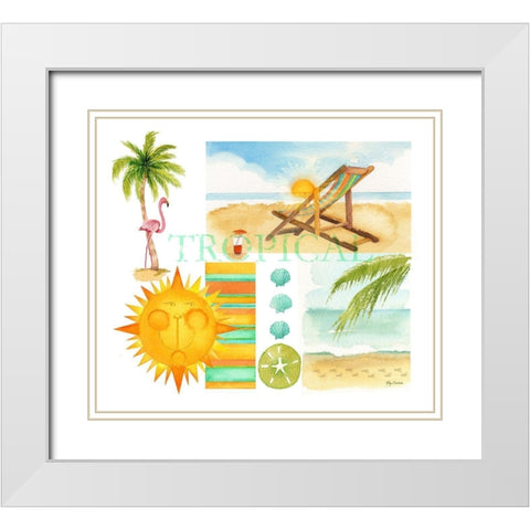 Tropical Sun White Modern Wood Framed Art Print with Double Matting by Escobedo, Mary