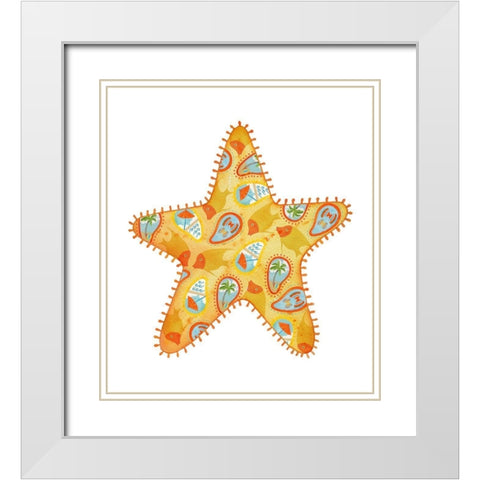 Sunshine Starfish White Modern Wood Framed Art Print with Double Matting by Escobedo, Mary
