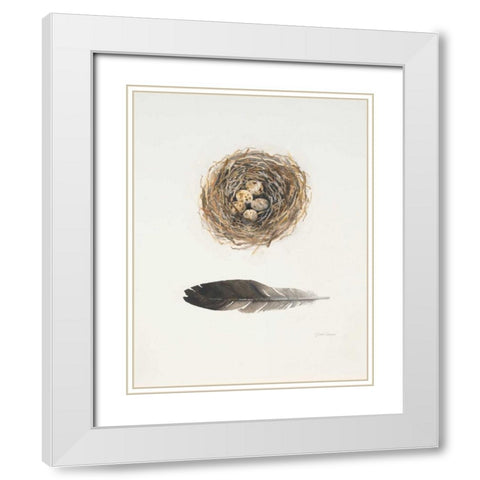 Field Study Nest White Modern Wood Framed Art Print with Double Matting by Gottschlag, Jurgen