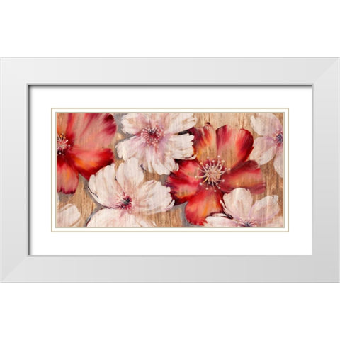 Barnwood Blossoms White Modern Wood Framed Art Print with Double Matting by Gottschlag, Jurgen