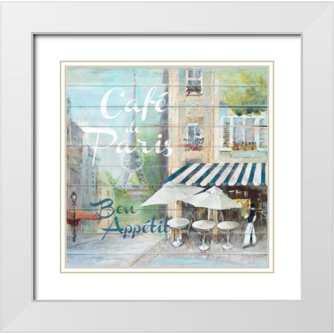 Cafe De Paris Bon Appetit  White Modern Wood Framed Art Print with Double Matting by Gottschlag, Jurgen