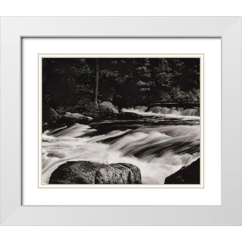 Rushing Waters White Modern Wood Framed Art Print with Double Matting by Aniballi, Brett