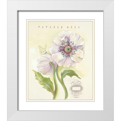 Claires Garden Poppy White Modern Wood Framed Art Print with Double Matting by Della-Piana, Elissa