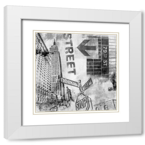 New York Intersection  White Modern Wood Framed Art Print with Double Matting by Abbott, Sara