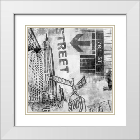 New York Intersection  White Modern Wood Framed Art Print with Double Matting by Abbott, Sara