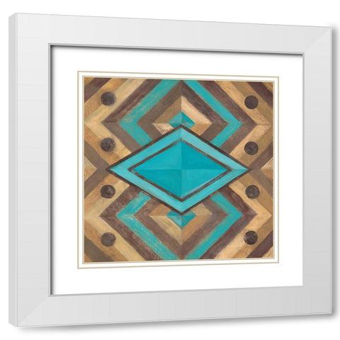 Southwestern Navajo 1 White Modern Wood Framed Art Print with Double Matting by Ioco, Filippo