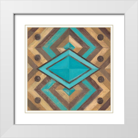 Southwestern Navajo 1 White Modern Wood Framed Art Print with Double Matting by Ioco, Filippo