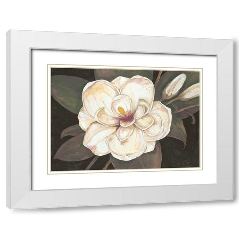 Southern Magnolia White Modern Wood Framed Art Print with Double Matting by Ioco, Fillippo