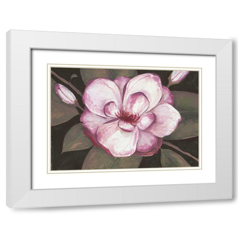 Blushing Magnolia White Modern Wood Framed Art Print with Double Matting by Ioco, Fillippo