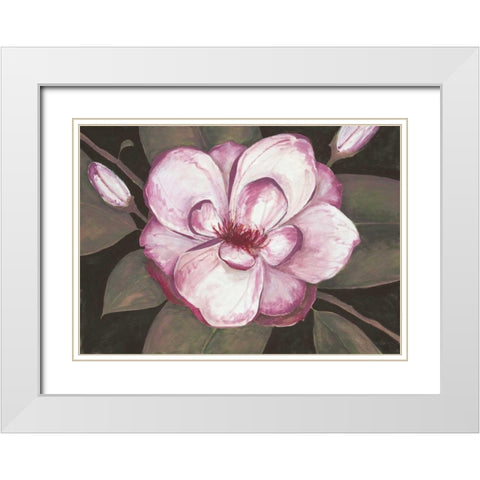 Blushing Magnolia White Modern Wood Framed Art Print with Double Matting by Ioco, Fillippo