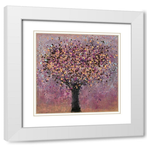 Shimmering Tree White Modern Wood Framed Art Print with Double Matting by Loco, Filippo