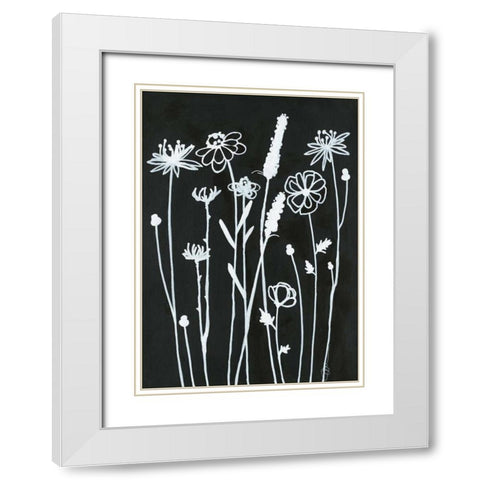 Nighttime Garden White Modern Wood Framed Art Print with Double Matting by Ioco, Filippo