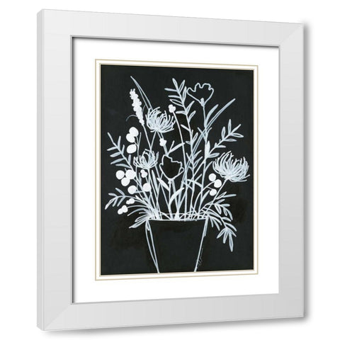 Black and White Bouquet 2 White Modern Wood Framed Art Print with Double Matting by Ioco, Filippo