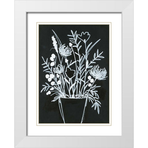 Black and White Bouquet 2 White Modern Wood Framed Art Print with Double Matting by Ioco, Filippo