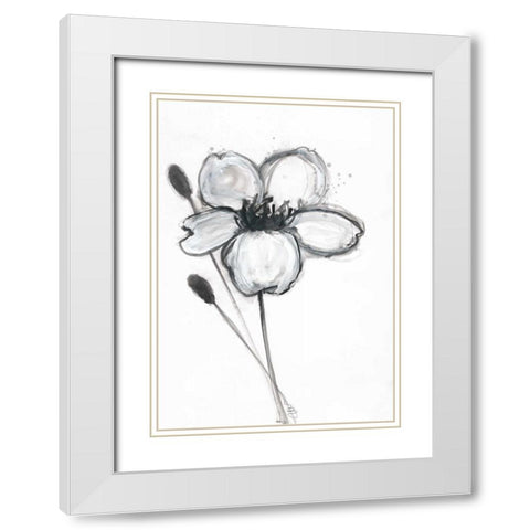 Snow Blossom 1 White Modern Wood Framed Art Print with Double Matting by Ioco, Filippo