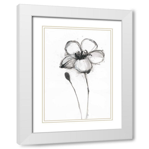 Snow Blossom 3 White Modern Wood Framed Art Print with Double Matting by Ioco, Filippo
