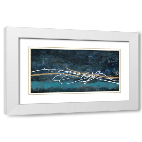 Abstract Scribble White Modern Wood Framed Art Print with Double Matting by Ioco, Filippo