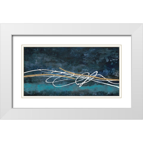 Abstract Scribble White Modern Wood Framed Art Print with Double Matting by Ioco, Filippo