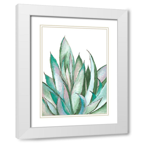 Aloe Succulent White Modern Wood Framed Art Print with Double Matting by Loco, Filippo