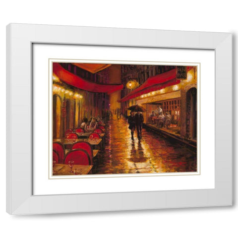 Moonlight Walk White Modern Wood Framed Art Print with Double Matting by Amber, Zeph