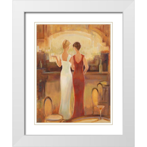Afternoon Cocktails White Modern Wood Framed Art Print with Double Matting by Amber, Zeph