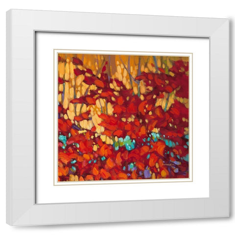 Abstract Autumn 2 White Modern Wood Framed Art Print with Double Matting by J., Charles