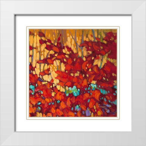 Abstract Autumn 2 White Modern Wood Framed Art Print with Double Matting by J., Charles