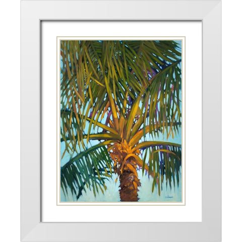 Riviera Palm White Modern Wood Framed Art Print with Double Matting by Charles, J.