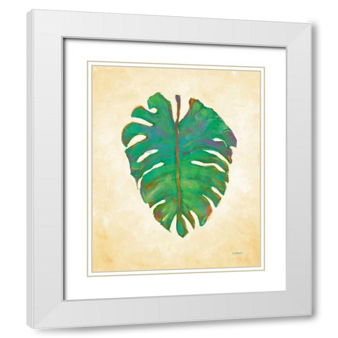 Havana Palm 1 White Modern Wood Framed Art Print with Double Matting by Charles, J.