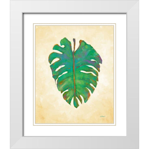Havana Palm 1 White Modern Wood Framed Art Print with Double Matting by Charles, J.