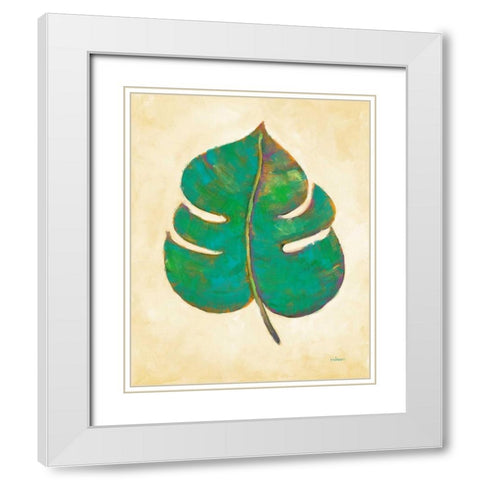 Havana Palm 2 White Modern Wood Framed Art Print with Double Matting by Charles, J.