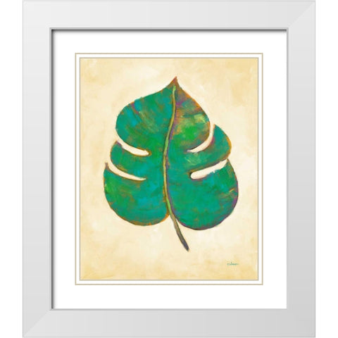 Havana Palm 2 White Modern Wood Framed Art Print with Double Matting by Charles, J.