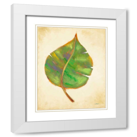 Havana Palm 3 White Modern Wood Framed Art Print with Double Matting by Charles, J.