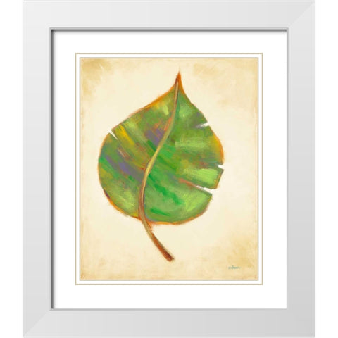 Havana Palm 3 White Modern Wood Framed Art Print with Double Matting by Charles, J.