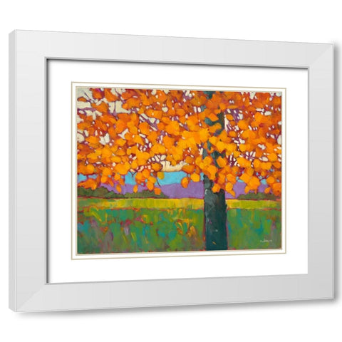 Vibrant Autumn White Modern Wood Framed Art Print with Double Matting by Charles, J.
