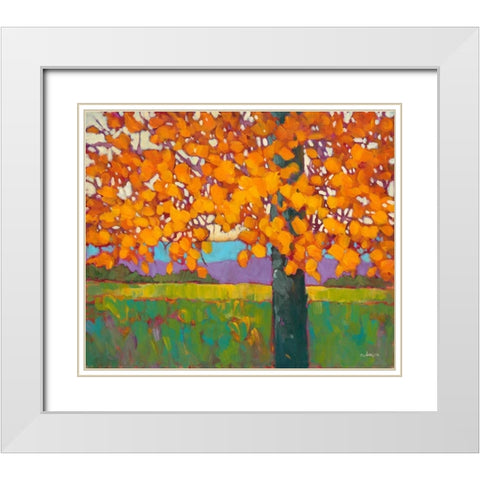Vibrant Autumn White Modern Wood Framed Art Print with Double Matting by Charles, J.