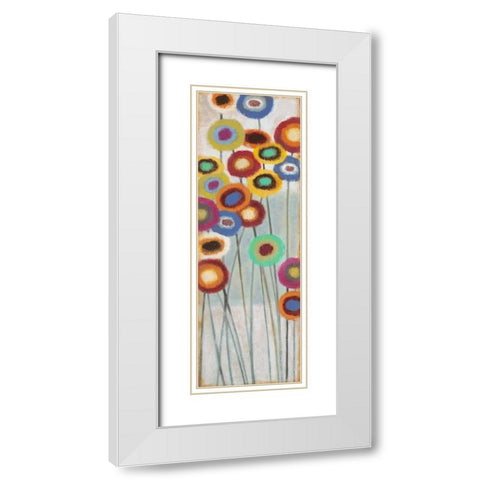 Fun Floral 1 White Modern Wood Framed Art Print with Double Matting by Wyatt, Norman Jr.