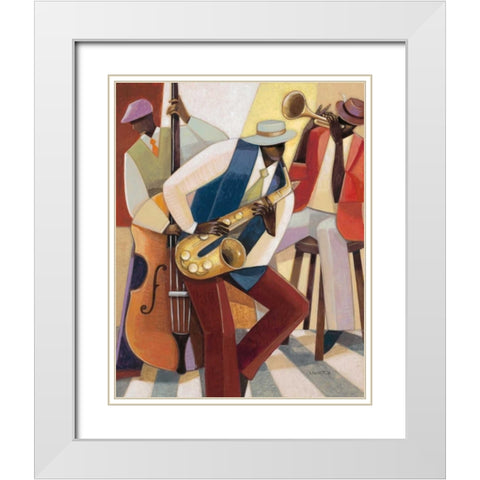 In the Groove 1 White Modern Wood Framed Art Print with Double Matting by Wyatt, Norman Jr.