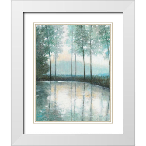 Morning Trees 1 White Modern Wood Framed Art Print with Double Matting by Wyatt, Norman Jr.