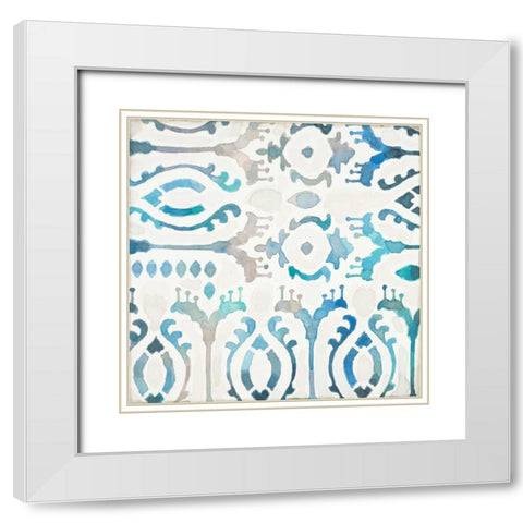 Watercolor Tile 2 White Modern Wood Framed Art Print with Double Matting by Wyatt, Norman Jr.