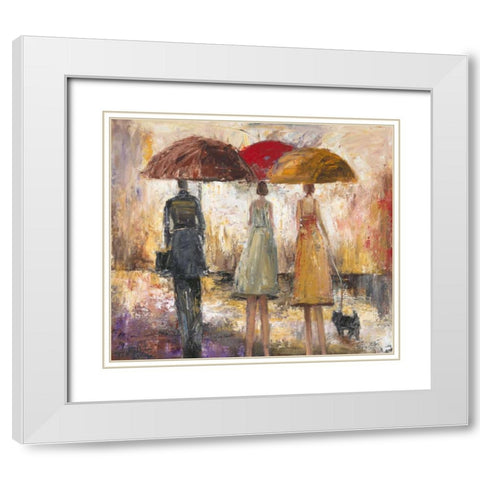 Spring Showers 1 White Modern Wood Framed Art Print with Double Matting by Taylor, Marc