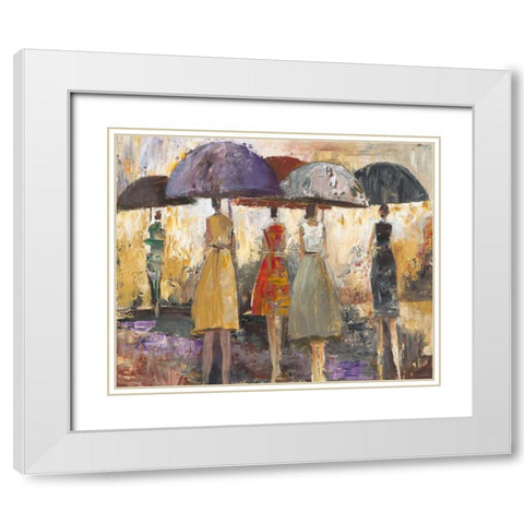 Spring Showers 2 White Modern Wood Framed Art Print with Double Matting by Taylor, Marc