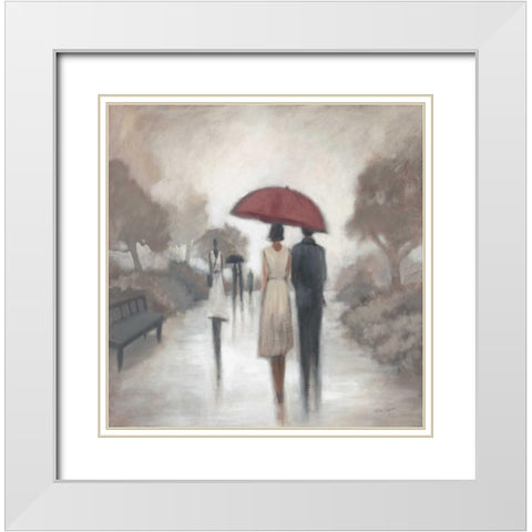 City Figures 2 White Modern Wood Framed Art Print with Double Matting by Taylor, Marc