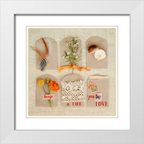 Design a Life You Love White Modern Wood Framed Art Print with Double Matting by Mandy Lynne Photography